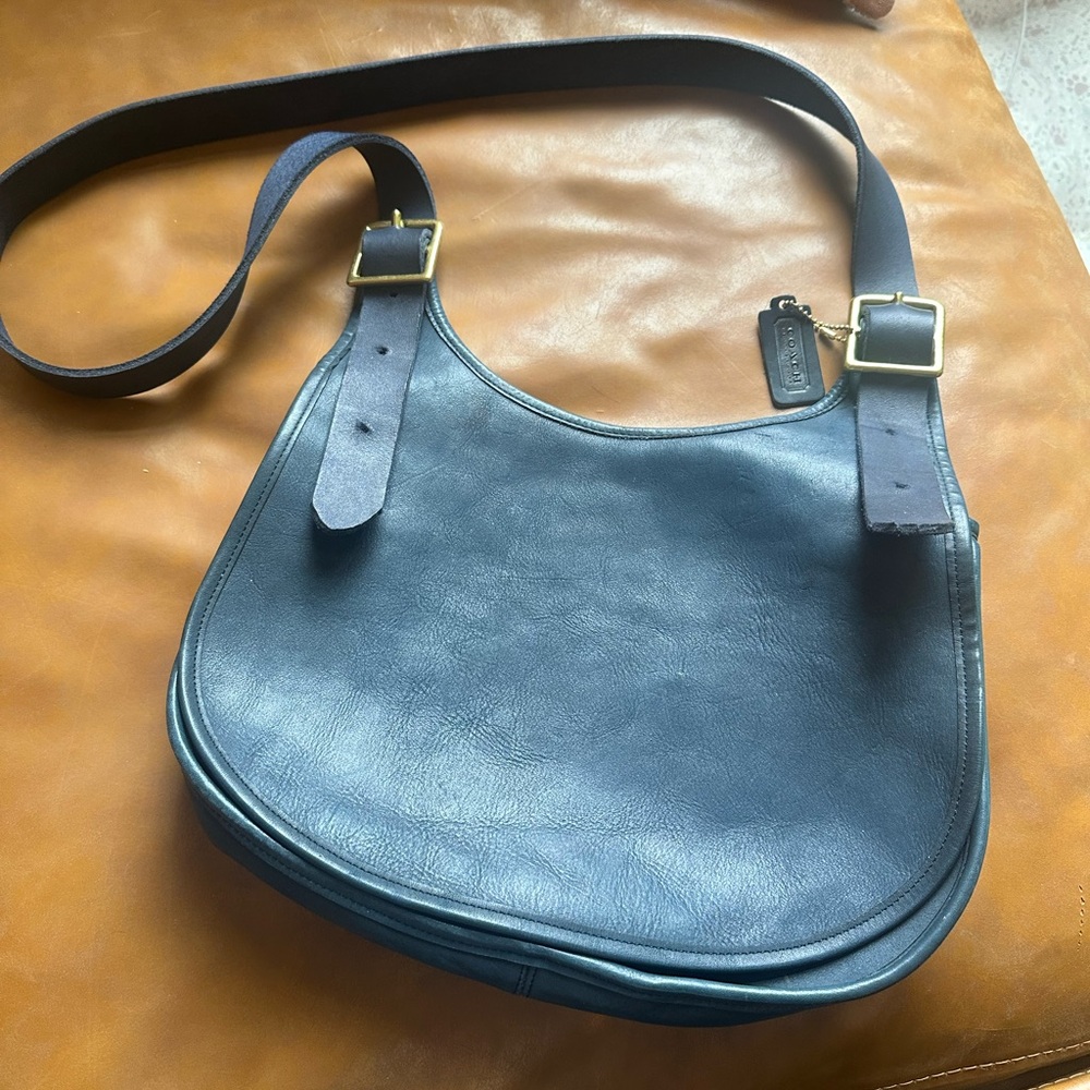 Coach Blue Leather Saddle Bag